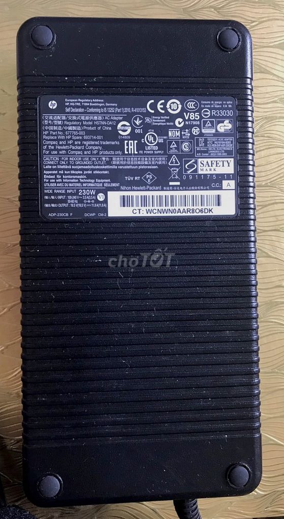 Sạc laptop HP 230W Đen Đầu kim. Mua bán Phụ kiện (Màn hình, Chuột...) tại Quận Phú Nhuận Tp Hồ Chí Minh được đăng bởi hoale 6 hình 1