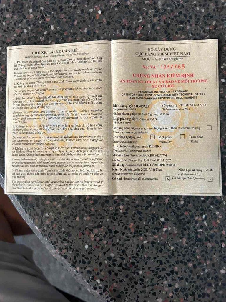 Tải Van 2 chỗ. thùng dài 2m20. đời 2023. 945kg. Mua bán Xe tải, xe ben tại Thành phố Dĩ An Bình Dương được đăng bởi Tuan hình 9