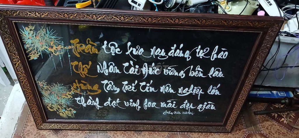 Tranh thư pháp Khung gỗ 100x60cm. Mua bán Đồ sưu tầm, đồ cổ tại Quận Tân Bình Tp Hồ Chí Minh được đăng bởi Thành hình 1