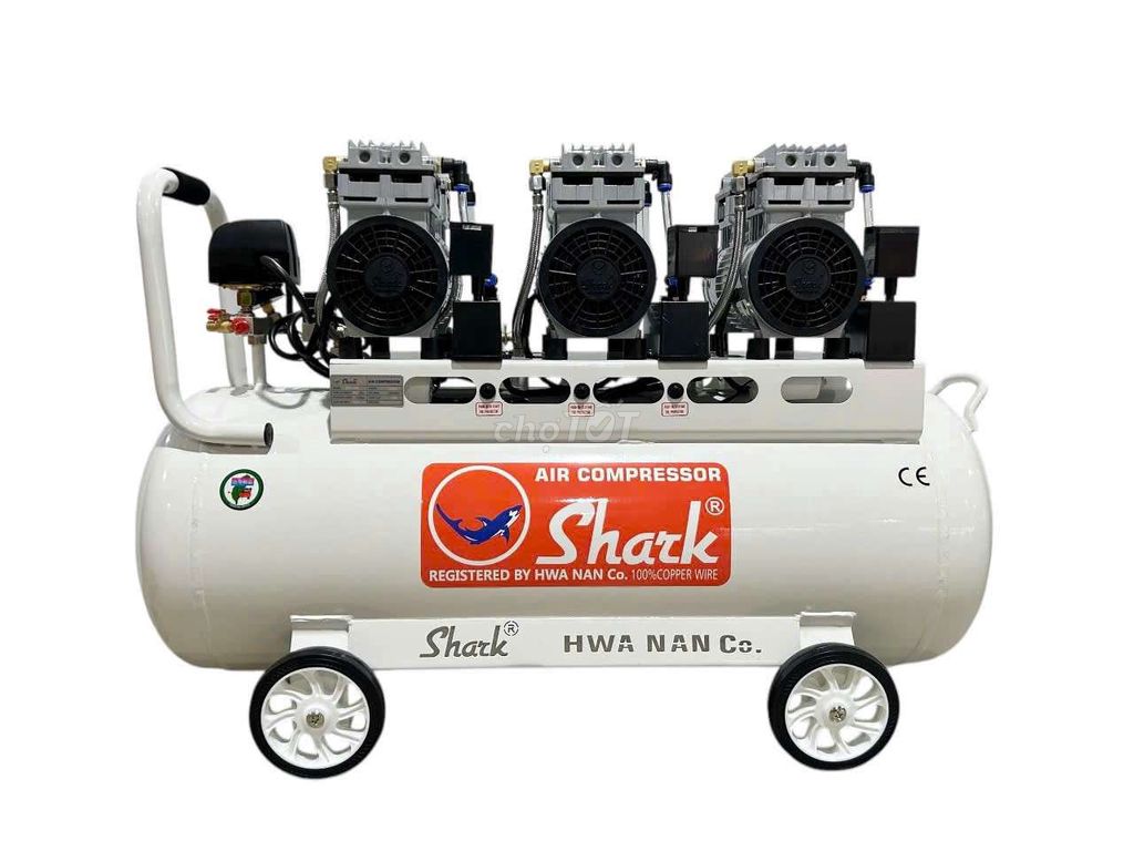 Máy nén khí không dầu 3hp  shark trăng