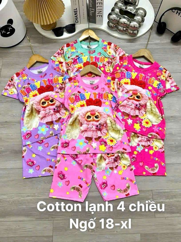 Bộ ngố cotton lạnh 4c size 16kg22kg