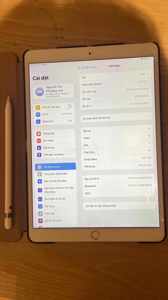 Apple iPad Pro 10.5 inch 256GB và Apple pencil 1. Mua bán Máy tính bảng tại Quận Ba Đình Hà Nội được đăng bởi Nguyễn Thị Phương Anh hình 1