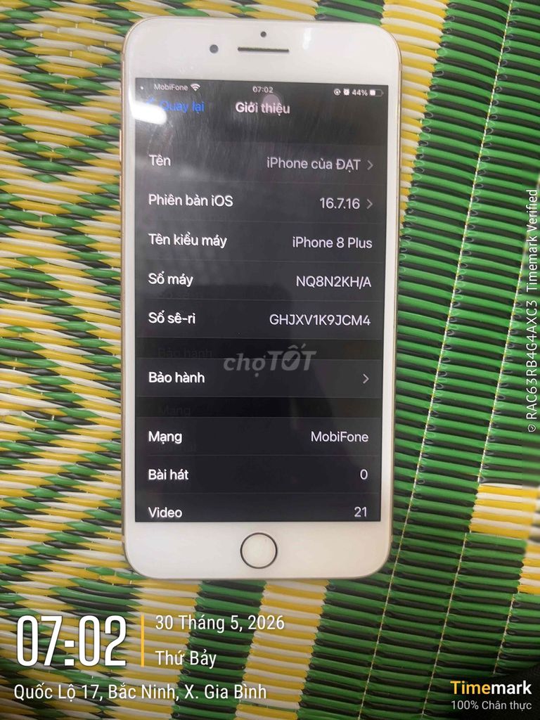 Apple iPhone 8 Plus Vàng. Mua bán Điện thoại tại Huyện Gia Bình Bắc Ninh được đăng bởi giang liễu hình 1