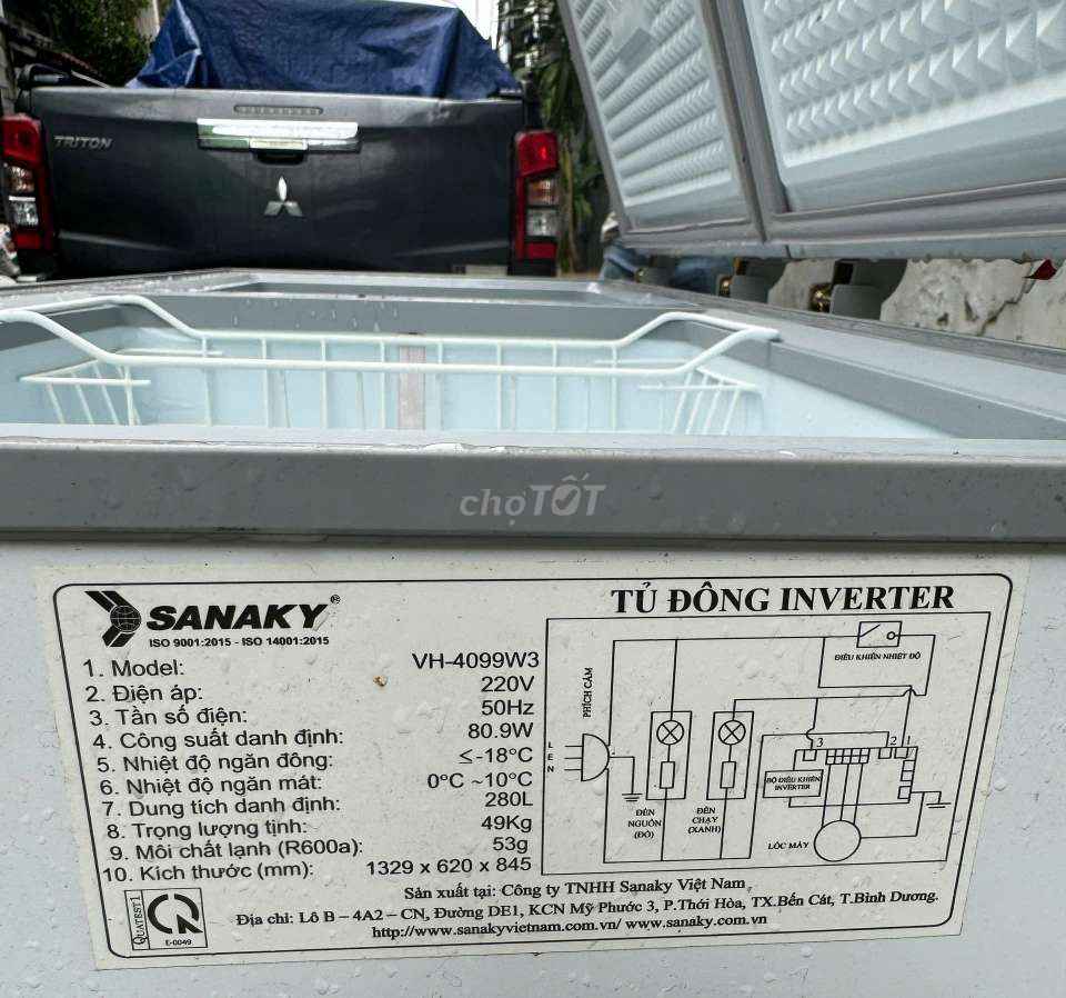 Tủ đông mát Sanaky 280 lít inverter HJ23KY