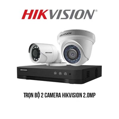SALE trọn bộ 2 camera Hikvision 2MP full công lắp