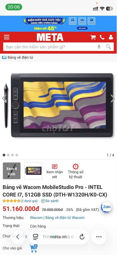 Wacom MobileStudio Pro Intel Core i7 512GB SSD . Mua bán Máy tính bảng tại Quận 3 Tp Hồ Chí Minh được đăng bởi Gà Nướng Muối Tiêu hình 1