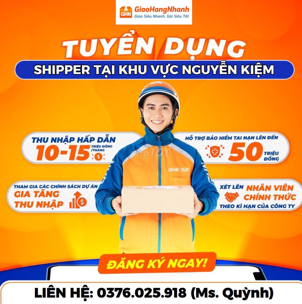 Cần 20 Shipper Khu Vực Nguyễn Kiệm Gò Vấp