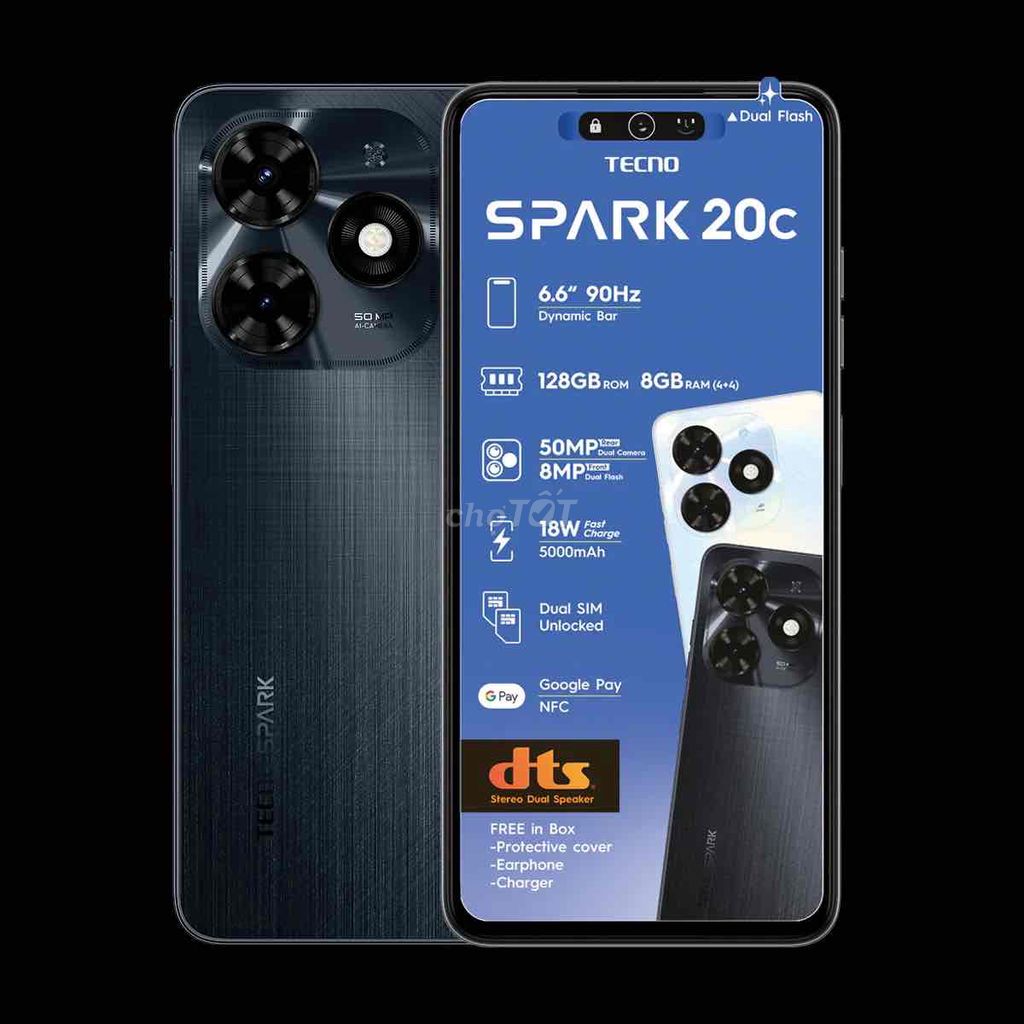 TECNO SPARK 20C RAM 8/128.Mới 100%.BH 12TH