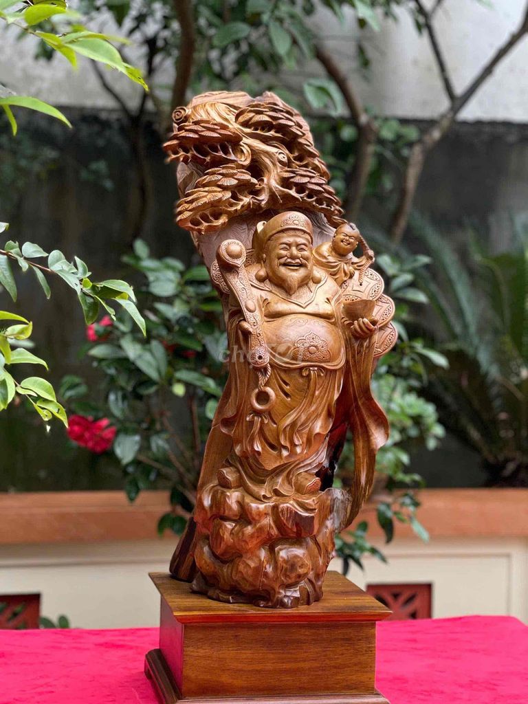 Tượng gỗ Thần Tài Gia Gia Gỗ bách xanh. Mua bán Đồ sưu tầm, đồ cổ tại Huyện Trảng Bom Đồng Nai được đăng bởi Truong Quy Toan hình 1