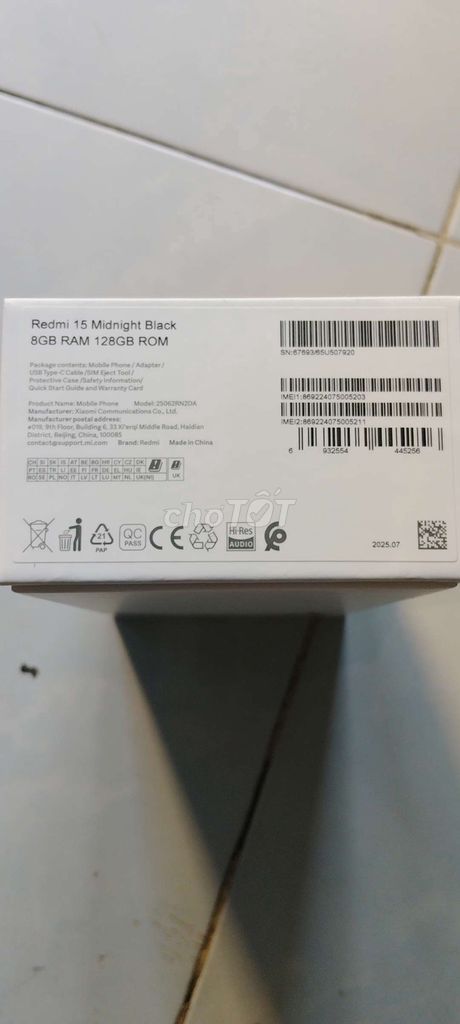Xiaomi Redmi 15 128GB Đen. Mua bán Điện thoại tại Thị xã Điện Bàn Quảng Nam được đăng bởi phong hình 1