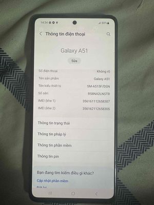 Samsung A51 màn bị lưu ảnh. Mua bán Điện thoại tại Quận 12 Tp Hồ Chí Minh được đăng bởi Duy Bảo