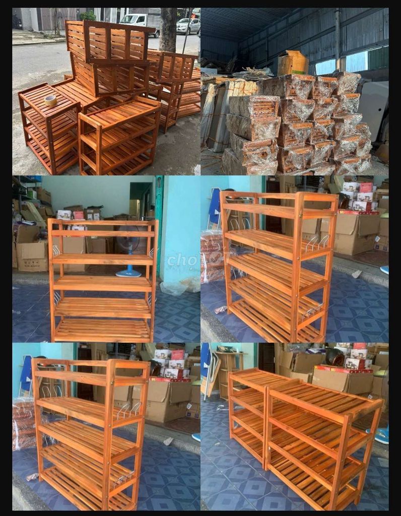 Kệ giày dép gỗ tự nhiên (xiên hoặc thẳng). Mua bán Tủ, kệ gia đình tại Quận Thanh Khê Đà Nẵng được đăng bởi Gia Dụng Thủy Lê hình 1