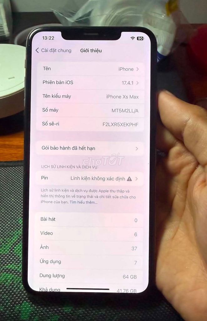 Apple iPhone Xs Max 64GB Vàng Đồng Đã thay pin. Mua bán Điện thoại tại Quận 5 Tp Hồ Chí Minh được đăng bởi Hội Đồ Điện Tử hình 1