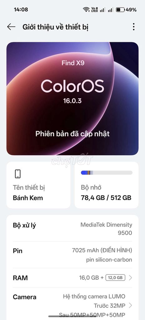 Oppo Find X9 512GB Đỏ. Mua bán Điện thoại tại Thành phố Biên Hòa Đồng Nai được đăng bởi nguyễn hoàng hình 1