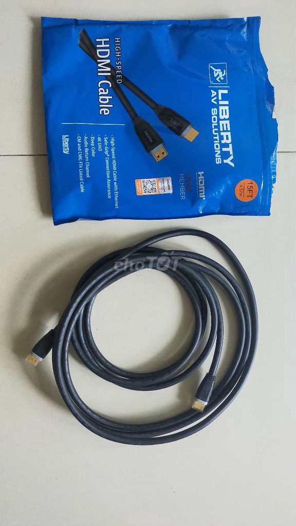 Dây cáp LIBERTY 2 đầu HDMI của Mỹ, dài 4.57m