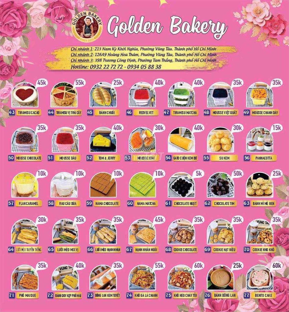 Bánh ngọt Golden Bakery Đa dạng. Mua bán Đồ ăn, thực phẩm và các loại khác tại Huyện Cẩm Mỹ Đồng Nai được đăng bởi Hồ Yến Linh hình 1