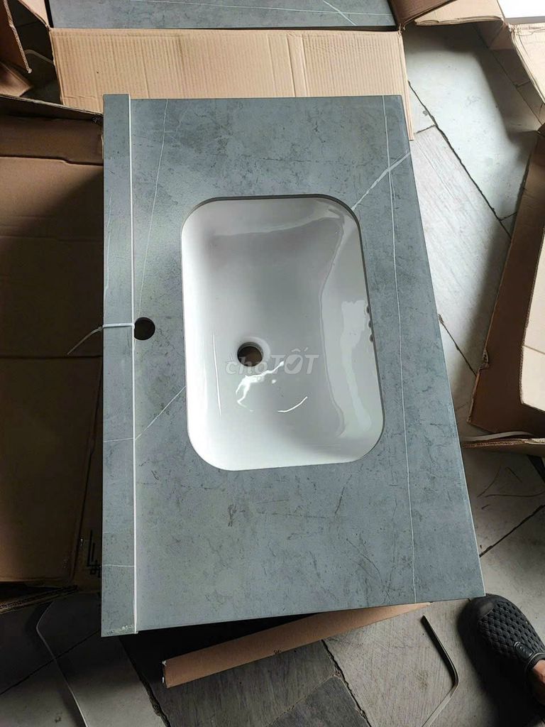 Bàn đá chống xước lavabo âm 80x50cm mới 100%