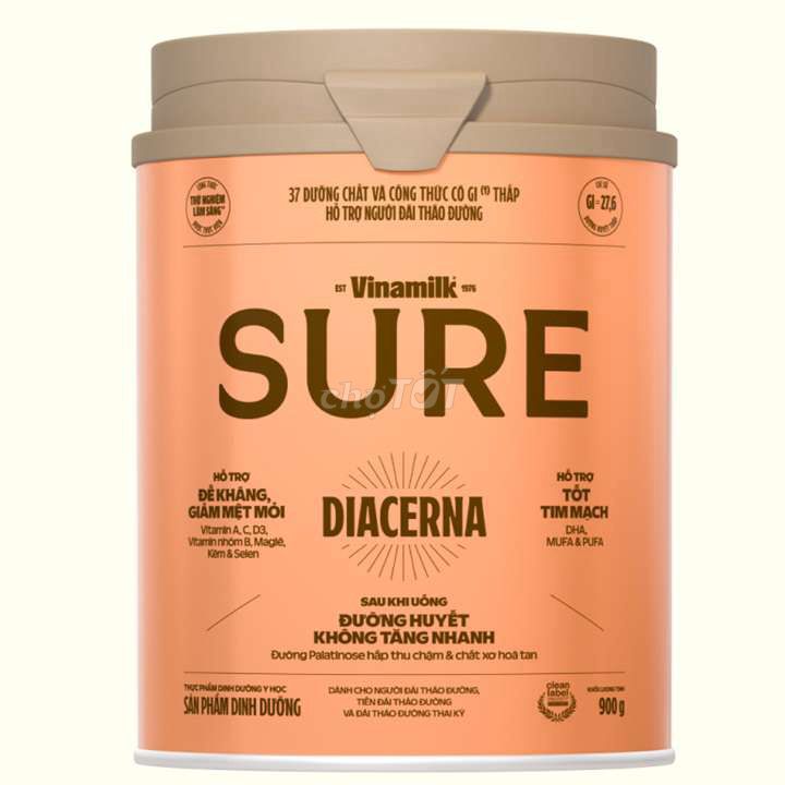 Sữa bột Vinamilk Sure Diacerna 900g. Mua bán Đồ ăn, thực phẩm và các loại khác tại Thành phố Bến Tre Bến Tre được đăng bởi Siêu Thị Sữa Bé hình 1