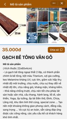 GẠCH BÊ TÔNG VÂN GỖ KT 22*60*4cm. Mua bán Nội thất, đồ gia dụng khác tại Thành phố Đà Lạt Lâm Đồng được đăng bởi  DCN SÀI GÒN 