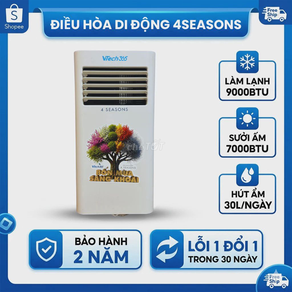 Điều hòa di động VTech365 VT-DH9000-W Trắng. Mua bán Máy lạnh, điều hoà tại Quận Nam Từ Liêm Hà Nội được đăng bởi Đỗ Ngọc Vinh hình 1