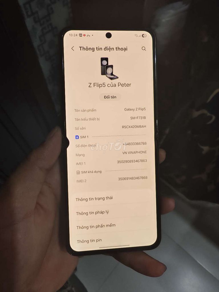 Samsung Z Flip 5 256GB Đen. Mua bán Điện thoại tại Quận 1 Tp Hồ Chí Minh được đăng bởi Peter Hoang hình 1