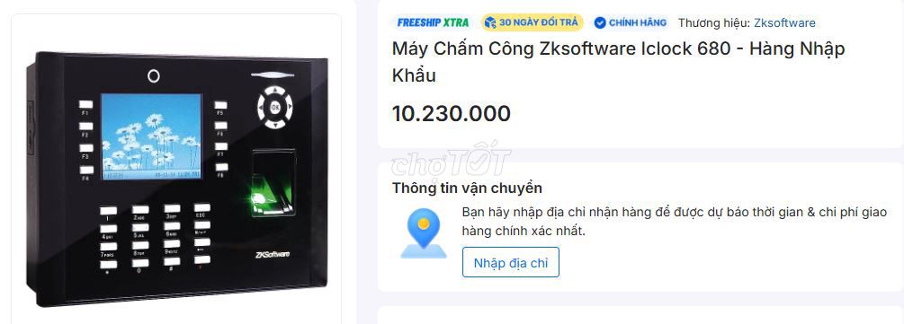 Máy chấm công Zksoftware Iclock 680. Mua bán Đồ dùng văn phòng tại Huyện Thuỷ Nguyên Hải Phòng được đăng bởi Thanh Liêm hình 1