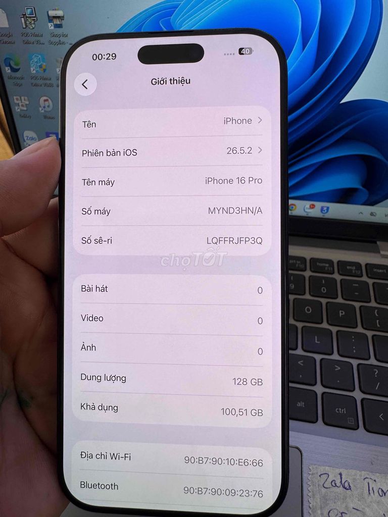 iPhone 16 Pro 128GB Đen Đã qua sử dụng. Mua bán Điện thoại tại Quận 6 Tp Hồ Chí Minh được đăng bởi QUỐC THIÊN BÁN GÓP 0 ĐỒNG  hình 1