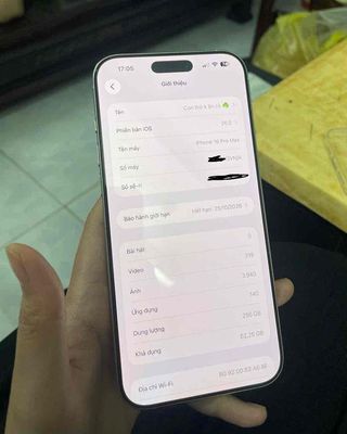 iphone 16 promax trắng 256gb bản VN còn zin