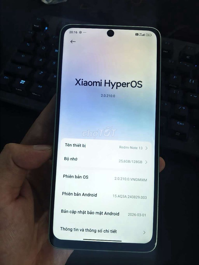 Xiaomi Redmi Note 13 128GB Xanh. Mua bán Điện thoại tại Quận 12 Tp Hồ Chí Minh được đăng bởi Quân hình 1