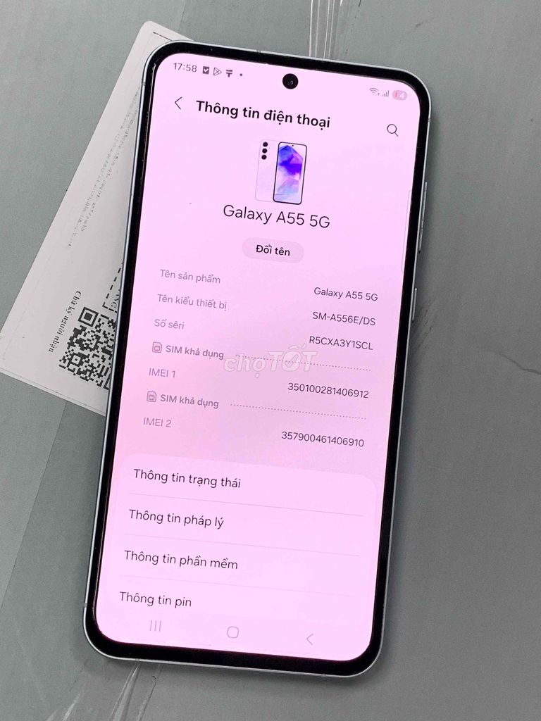 Samsung Galaxy A55 5G 8GB/128GB Trắng. Mua bán Điện thoại tại Quận Ba Đình Hà Nội được đăng bởi Huy hình 1