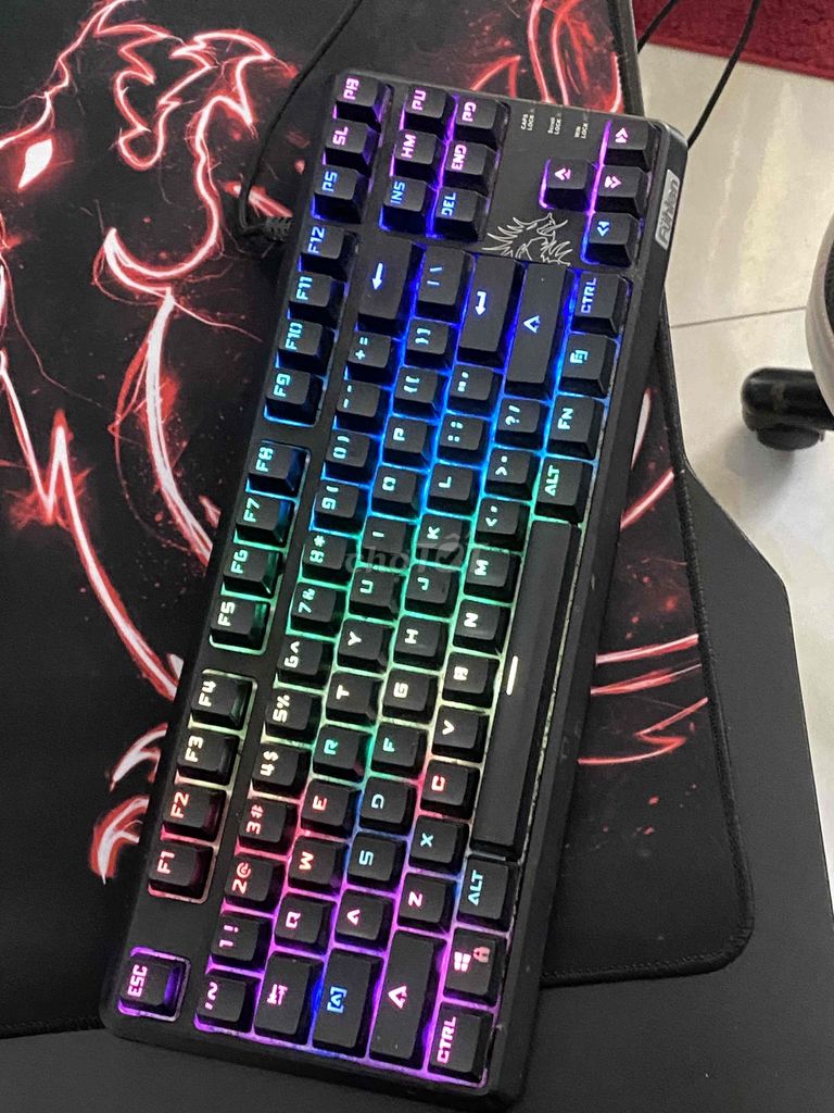 Phím cơ fulhen m87s tkl blueswitch led rgb sáng