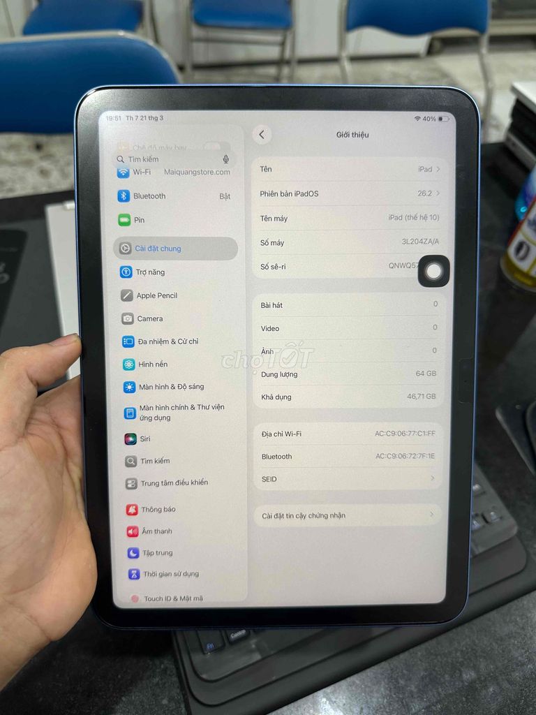 Apple iPad Gen 10 64GB Wifi Xanh pin 100%. Mua bán Máy tính bảng tại Thành phố Biên Hòa Đồng Nai được đăng bởi Quang Nguyễn hình 1