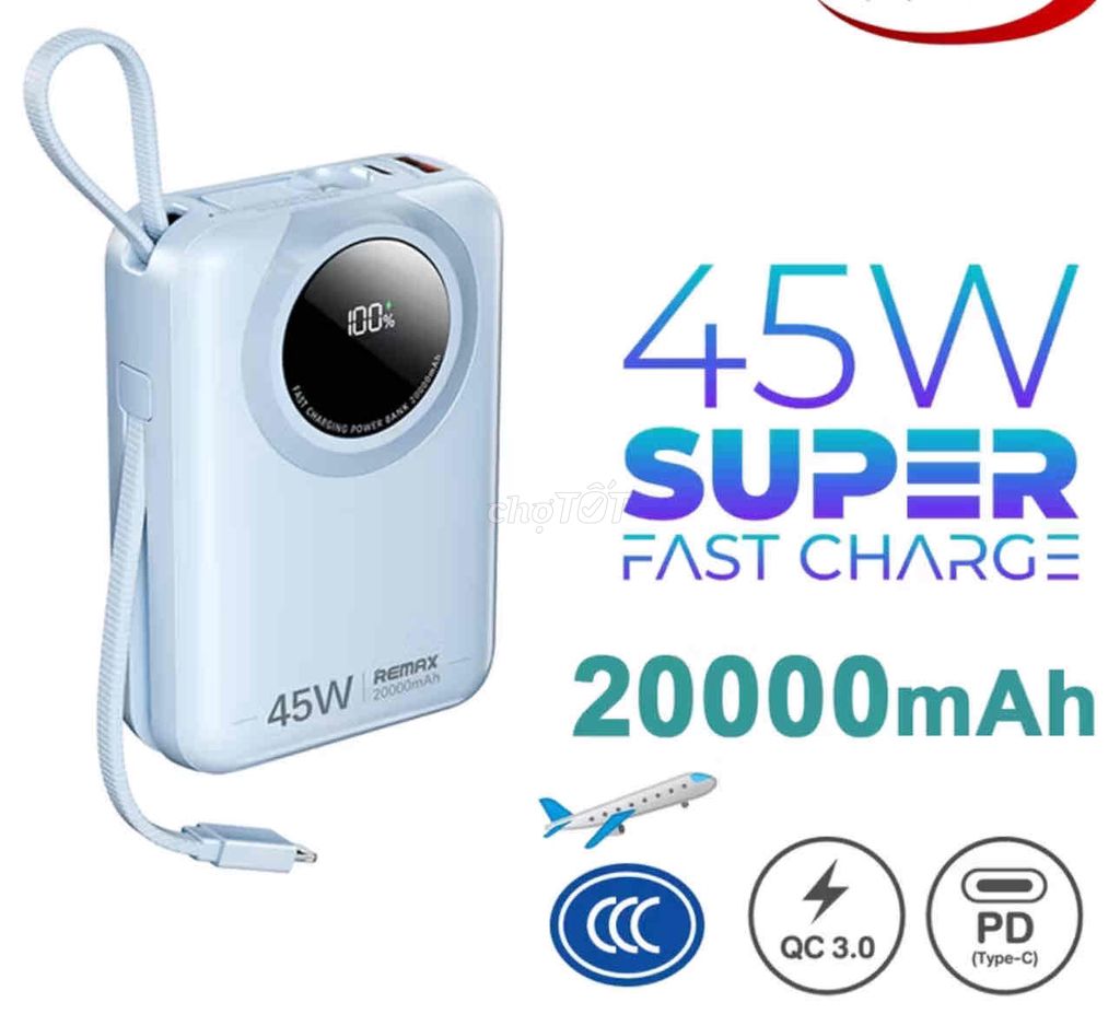 Sạc dự phòng Remax FC-02 sạc nhanh 45w. Mua bán Phụ kiện (Màn hình, Chuột...) tại Quận Hải Châu Đà Nẵng được đăng bởi Mỹ Tâm hình 1