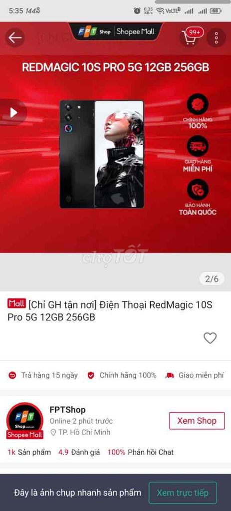 RedMagic 10S Pro 5G 256GB Đen Pin 7050mah. Mua bán Điện thoại tại Quận Bình Tân Tp Hồ Chí Minh được đăng bởi Minh hình 1