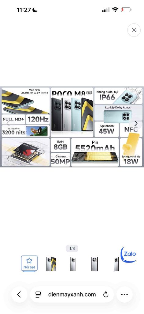 Poco M8 5G 8GB Đen, Trắng, Xanh. Mua bán Điện thoại tại Thành phố Trà Vinh Trà Vinh được đăng bởi Trời Xanh Mây Trắng Nắng Vàng hình 1