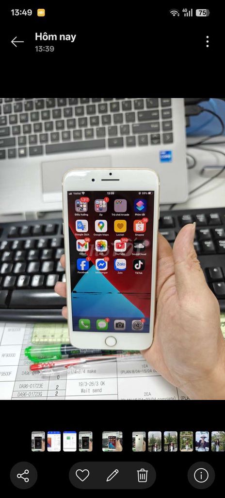 Apple iPhone 7 Plus 128GB Vàng. Mua bán Điện thoại tại Thị xã Bến Cát Bình Dương được đăng bởi Trần Văn Đức hình 1