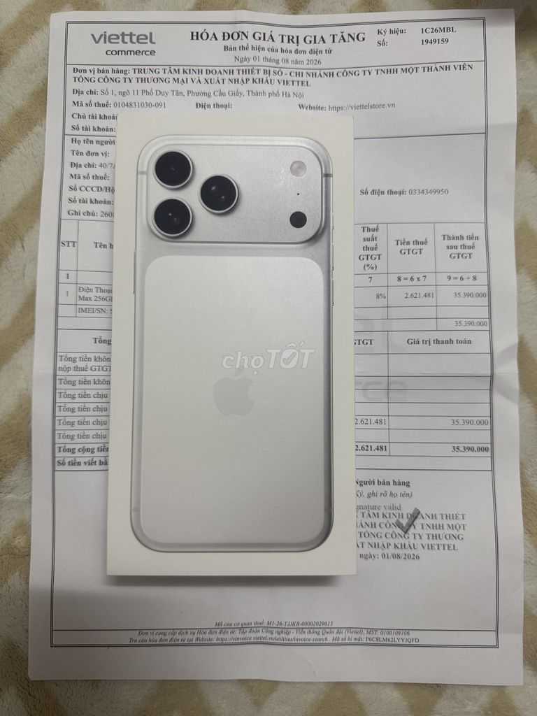 Apple iPhone 17 Promax 256GB Bạc Newseal ZPA VN. Mua bán Điện thoại tại Quận 12 Tp Hồ Chí Minh được đăng bởi Thảo Như hình 1