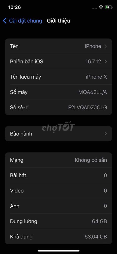 Apple iPhone X 64GB Trắng. Mua bán Điện thoại tại Thành phố Biên Hòa Đồng Nai được đăng bởi Trần Hữu Nghĩa hình 1
