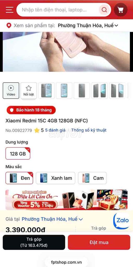 Xiaomi Redmi 15C 128GB Đen. Mua bán Điện thoại tại Thành phố Huế Thừa Thiên Huế được đăng bởi hiền hình 1