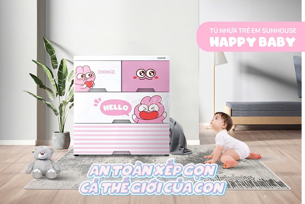 TỦ NHỰA  4 NGĂN HAPPY BABY SUNHOUSE KS-CA688G4. Mua bán Mẹ và bé tại Quận 11 Tp Hồ Chí Minh được đăng bởi GIA PHÁT ĐIỆN MÁY SỈ LẺ hình 2