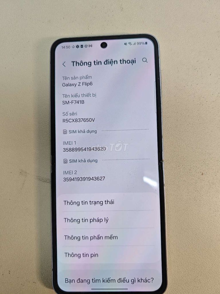 Samsung Galaxy Z Flip6 Bạc Đã sử dụng. Mua bán Điện thoại tại Quận Hoàng Mai Hà Nội được đăng bởi nam hình 1