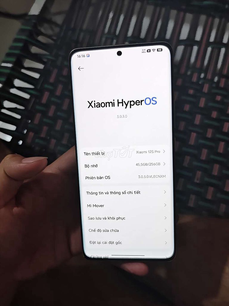 Xiaomi 12S Pro 12GB 256GB Trắng. Mua bán Điện thoại tại Huyện Trảng Bàng Tây Ninh được đăng bởi ph hình 1