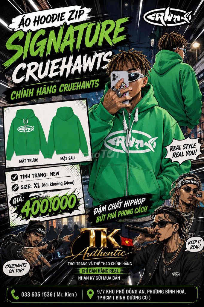 Áo hoodie zip CRUEHAWTS. Mua bán Quần áo tại Thành phố Thuận An Bình Dương được đăng bởi Trọng nghĩa hình 1