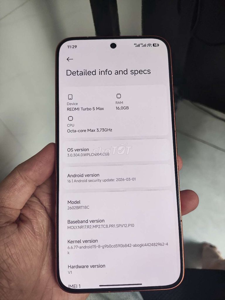 Xiaomi Redmi Turbo 5 Max 16GB Cam. Mua bán Điện thoại tại Quận Tân Phú Tp Hồ Chí Minh được đăng bởi Minh Tuấn hình 1