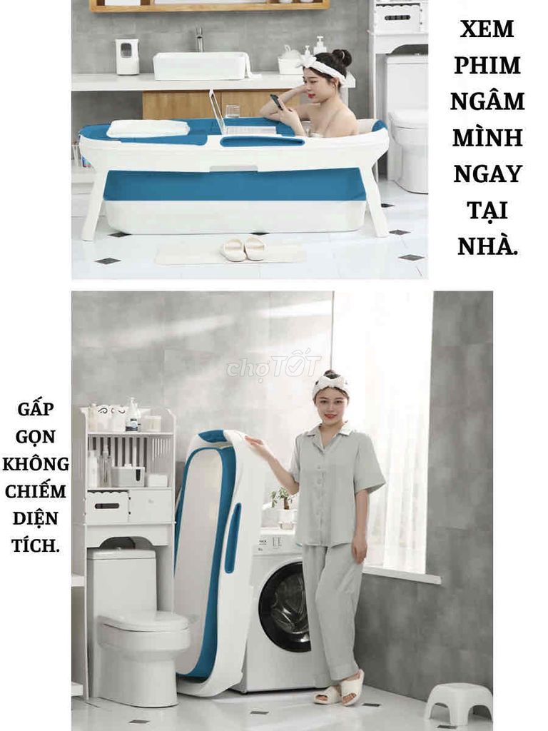 BỒN TẮM GẤP GỌN NHỰA TỐT 1m5