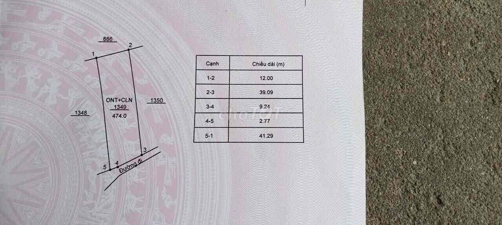 Bán lô đất có cây cau thổ cư 100m đường rộng mặt tiền