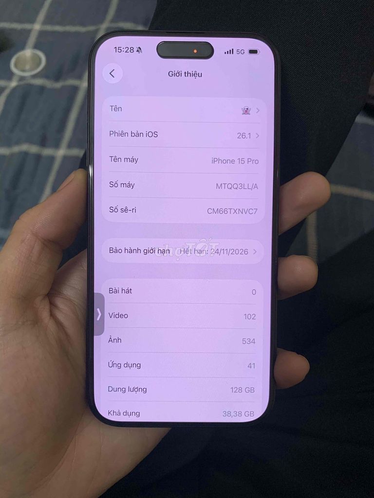 Apple iPhone 15 Pro 128GB Xanh. Mua bán Điện thoại tại Huyện Quế Võ Bắc Ninh được đăng bởi Long Vũ hình 1