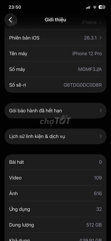 Apple iPhone 12 Pro 512GB. Mua bán Điện thoại tại Huyện Tiên Du Bắc Ninh được đăng bởi ong tre hình 1