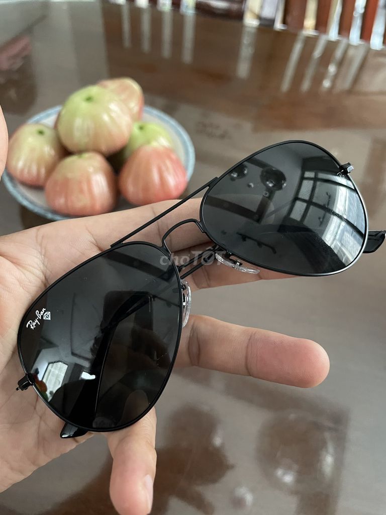 Kính si hiệu Rayban giọt nước full đen Italy