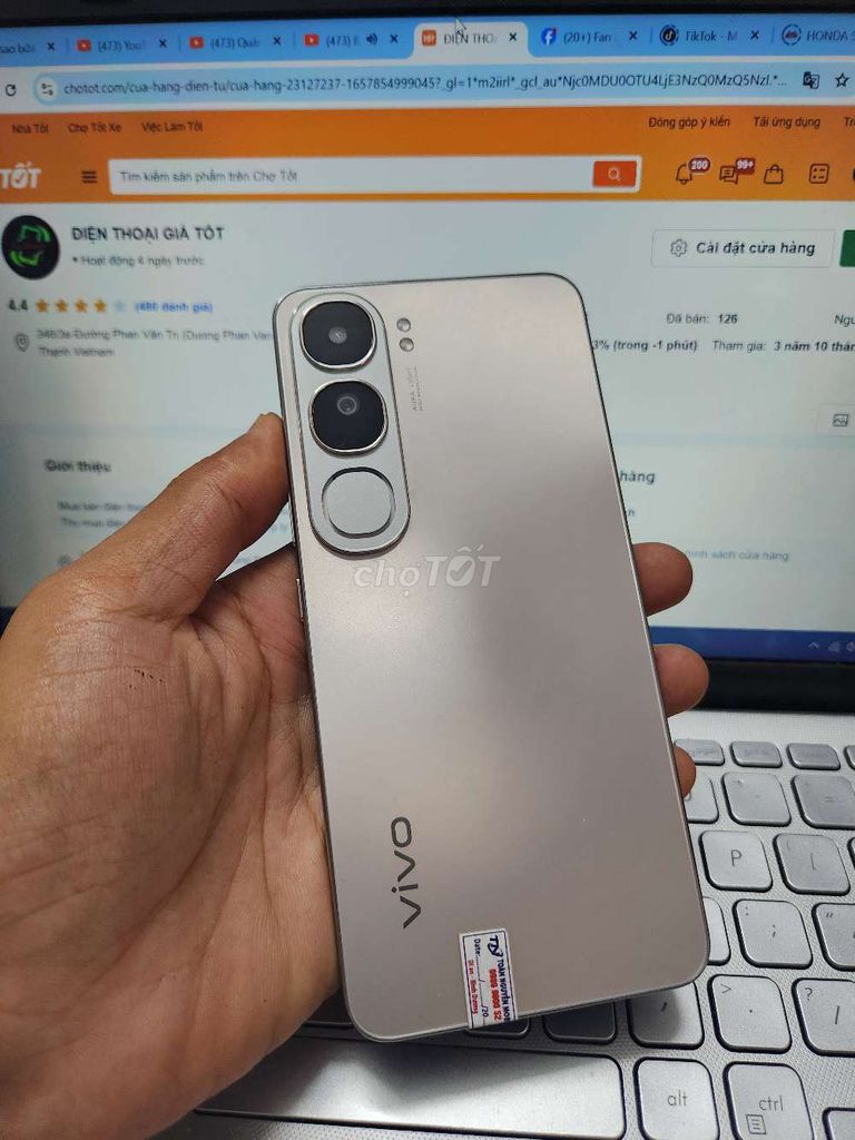 VIVO V40 LITE 8GB.256GB PIN 5000 SNAP 685 ZIN ĐẸP. Mua bán Điện thoại tại Quận Bình Thạnh Tp Hồ Chí Minh được đăng bởi Dân Mobile hình 1